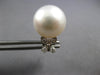 EXTRA LARGE .19CT DIAMOND & AAA SOUTH SEA PEARL 18KT WHITE GOLD 3D STUD EARRINGS