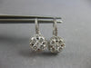 1.35CT DIAMOND 14KT WHITE GOLD 3D CLUSTER FLOWER HALO LEVERBACK HANGING EARRINGS