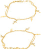 .11CT DIAMOND 14KT YELLOW GOLD ROUND MULTI CROSS BY THE YARD ADJUSTABLE BRACELET