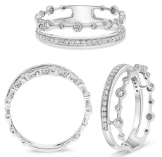 .29CT DIAMOND 14KT WHITE GOLD ROUND BY THE YARD DOUBLE BAND 3/4TH ETERNITY RING