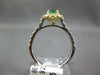 1.13CT DIAMOND & AAA EMERALD 14K 2 TONE GOLD SQUARE HALO FRIENDSHIP PROMISE RING