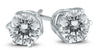ESTATE .50CT DIAMOND 14KT WHITE GOLD 3D CLASSIC ROUND 6 PRONG STUD EARRINGS