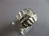 LARGE 1.0CT DIAMOND 14KT WHITE GOLD 3D ROUND & BAGUETTE SQUARE FUN MENS RING
