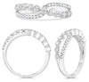 ESTATE .36CT DIAMOND 14KT WHITE GOLD ROUND CLASSIC CRISS CROSS INFINTY LOVE RING