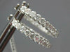 2.07CT DIAMOND 14KT WHITE GOLD 3D CLASSIC 3MM INSIDE OUT HOOP HANGING EARRINGS