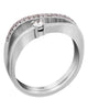 ESTATE .22CT DIAMOND 18KT WHITE GOLD 3D ROUND CLASSIC SOLITAIRE WEDDING RING SET