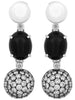 2.52CT DIAMOND & AAA ONYX & SOUTH SEA PEARL 18KT WHITE & BLACK GOLD FUN EARRINGS
