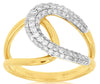 ESTATE .58CT DIAMOND 14KT YELLOW GOLD 3D ROUND THREE ROW LOVE KNOT FUN RING