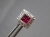 ESTATE 1.26CT DIAMOND & AAA RUBY 18KT WHITE GOLD PRINCESS & ROUND STUD EARRINGS
