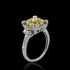 1.24CT WHITE & FANCY YELLOW DIAMOND 18KT 2 TONE GOLD MULTI SHAPE HEART LOVE RING