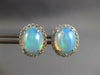 3.69CT DIAMOND & AAA AUSTRALIAN OPAL 14KT WHITE GOLD OVAL FILIGREE STUD EARRINGS