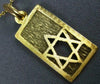 ESTATE 14KT YELLOW GOLD 3D CLASSIC RECTANGULAR STAR OF DAVID PENDANT #742