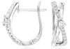 .21CT DIAMOND 14KT WHITE GOLD SOLITAIRE CRISS CROSS X INFINITY HANGING EARRINGS