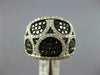 ESTATE 1.76CT WHITE & BLACK DIAMOND 18KT WHITE GOLD MULTI ROW CIRCULAR FUN RING