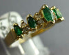 ESTATE .68CT DIAMOND & AAA EMERALD 14KT YELLOW GOLD GRADUATING ANNIVERSARY RING