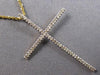 ESTATE LARGE .25CT DIAMOND 14KT YELLOW GOLD 3D CLASSIC CROSS FLOATING PENDANT