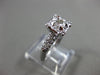 ANTIQUE .45CT DIAMOND 14KT WHITE GOLD FILIGREE FISHTAIL ENGAGEMENT RING #9103