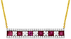 ESTATE 1.70CT DIAMOND & AAA RUBY 14KT YELLOW GOLD PRINCESS & ROUND BAR NECKLACE