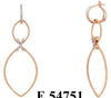 .22CT DIAMOND 14KT ROSE GOLD MARQUISE SHAPE DOUBLE LEAF X LOVE HANGING EARRINGS