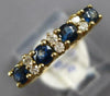 ESTATE 1.2CT DIAMOND & AAA SAPPHIRE 14KT YELLOW GOLD 10 STONE ANNIVERSARY RING