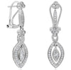 .71CT DIAMOND 14K WHITE GOLD MARQUISE & ROUND TEAR DROP CLIP ON HANGING EARRINGS