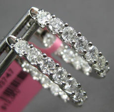 1.8CT DIAMOND 18KT WHITE GOLD 3D INSIDE OUT LUCIDA OVAL HUGGIE HANGING EARRINGS