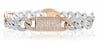 LARGE 5.61CT DIAMOND 18KT WHITE & ROSE GOLD OVAL LOVE KNOT CUBAN LINK BRACELET