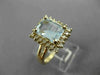 ESTATE 2.0CT DIAMOND & AAA AQUAMARINE 14KT YELLOW GOLD 3D ENGAGEMENT RING #26462
