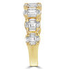 1.12CT DIAMOND 18KT YELLOW GOLD BAGUETTE CLUSTER SEMI ETERNITY ANNIVERSARY RING