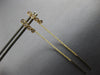 ESTATE .20CT DIAMOND 14KT YELLOW GOLD 4 STONE BEZEL CHANDELIER HANGING EARRINGS