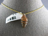 ESTATE 1.36CT AAA CITRINE 18KT YELLOW GOLD 3D CLASSIC SHELL FUN FLOATING PENDANT