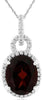 2.87CT DIAMOND & AAA GARNET 14KT WHITE GOLD OVAL HALO LOVE KNOT FLOATING PENDANT