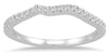 ESTATE .12CT DIAMOND 14KT WHITE GOLD 3D CLASSIC V SHAPE WEDDING ANNIVERSARY RING