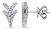 ESTATE .25CT DIAMOND 14KT WHITE GOLD 3D CLASSIC DOUBLE V FUN STUD EARRINGS