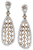 1.01CT WHITE & CHOCOLATE FANCY DIAMOND 14KT WHITE GOLD 3D MULTI ROW FUN EARRINGS