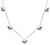 1.32CT DIAMOND & AAA RUBY 14KT WHITE GOLD MARQUISE & ROUND BY THE YARD NECKLACE