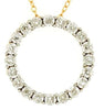 ESTATE .16CT DIAMOND 14KT 2 TONE GOLD 3D CLASSIC CIRCLE OF LIFE LOVE NECKLACE