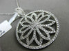 ESTATE LARGE 1.63CT DIAMOND 18KT WHITE GOLD 3D CIRCULAR FLOWER FLOATING PENDANT