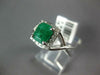 WIDE 1.14CT DIAMOND & AAA EMERALD 14KT WHITE GOLD 3D SQUARE HALO ENGAGEMENT RING