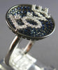 ESTATE LARGE 1.41CT DIAMOND & AAA SAPPHIRE 14KT WHITE GOLD 3D CIRCULAR LOVE RING