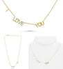 .12CT DIAMOND 14KT YELLOW GOLD 3D I LOVE YOU BY THE YARD ADJUSTABLE FUN NECKLACE