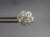 ESTATE 1.43CT DIAMOND 14KT WHITE GOLD 3D CLASSIC FLOWER STUD EARRINGS
