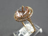 ESTATE LARGE 2.94CT DIAMOND & AAA MORGANITE 14KT ROSE GOLD 3D ENGAGEMENT RING