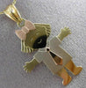 ESTATE 14KT WHITE YELLOW & ROSE GOLD HAPPY BABY GIRL ENGRAVABLE PENDANT #24251