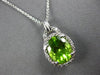 2.28CT DIAMOND & AAA PERIDOT 14KT WHITE GOLD 3D FUN HALO FLOATING PENDANT