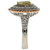 LARGE 1.47CT WHITE PINK FANCY YELLOW DIAMOND 18KT TRI COLOR GOLD PEAR SHAPE RING