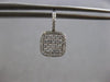 .55CT DIAMOND 14KT WHITE GOLD 3D ROUND PAVE SQUARE LEVERBACK HANGING EARRINGS