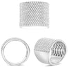 LARGE 2.31CT DIAMOND 14KT WHITE GOLD 3D ROUND MULTI ROW PAVE SEMI ETERNITY RING