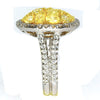 2.46CT WHITE & FANCY YELLOW DIAMOND 18K 2 TONE GOLD 3D MULTI SHAPE CIRCULAR RING