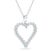 .20CT DIAMOND 14KT WHITE GOLD ROUND OPEN HEART SHARED PRONG FUN FLOATING PENDANT